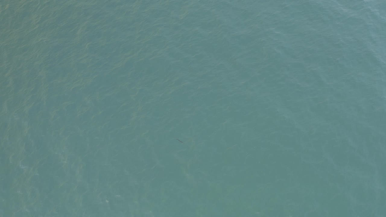 Overhead aerial water frame from Baja California Sur, Mexico, with blue-green color, diagonal surface streaking, and no visible people.