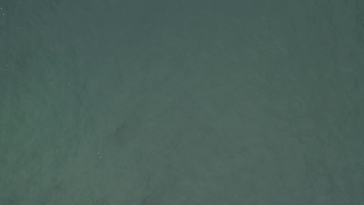 Aerial view of muted green-blue ocean water in Baja California Sur, Mexico, with soft mottled patterns and no visible people or vessels.