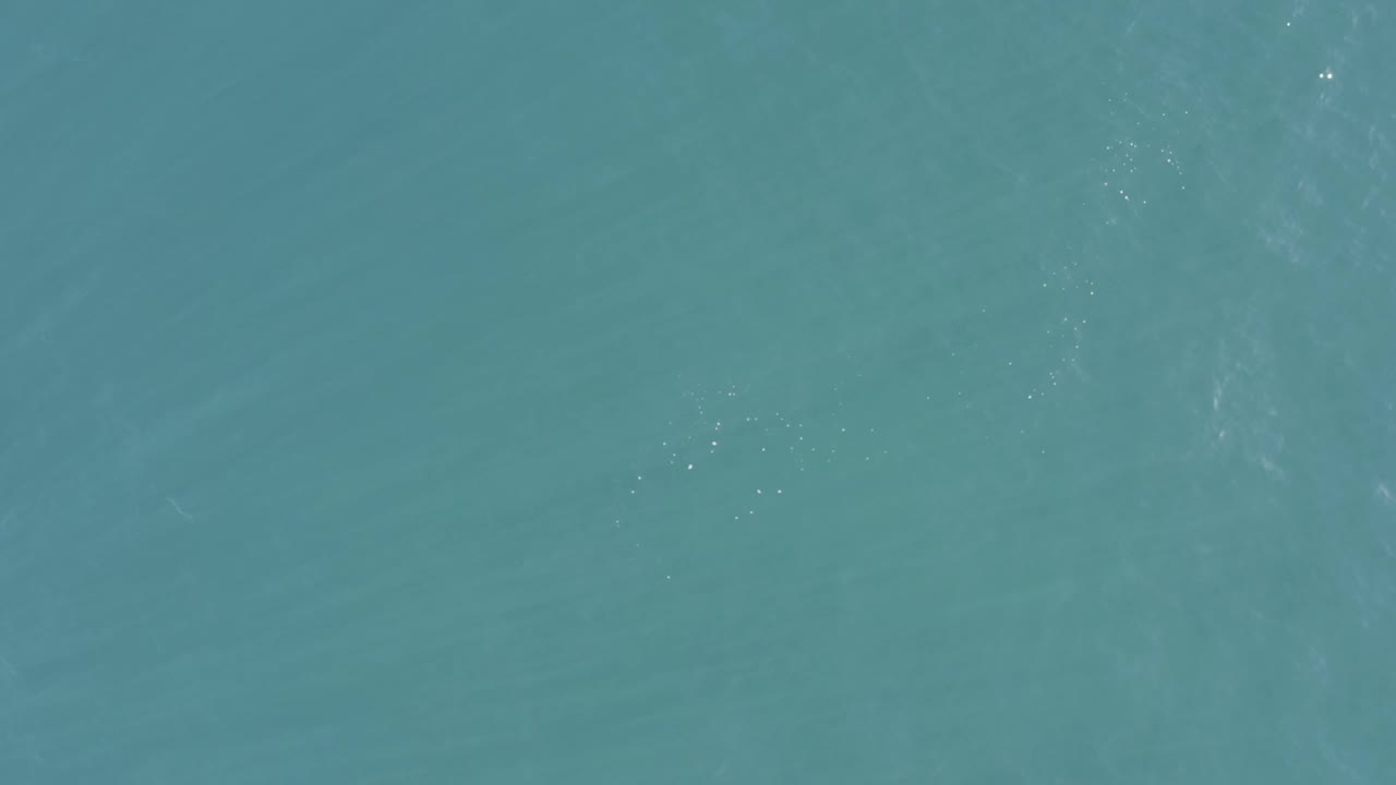Blue-green ocean water fills the frame from above, with light ripples and no visible people in this Baja California Sur clip.