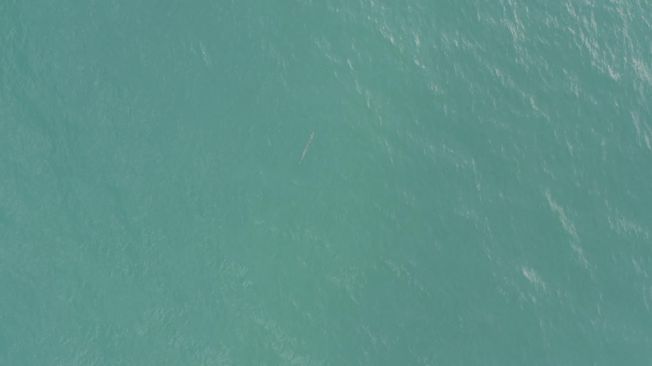 Turquoise ocean water in Baja California Sur, Mexico, has diagonal ripple marks, pale surface reflections, a faint underwater fish-like shape, and no visible people.
