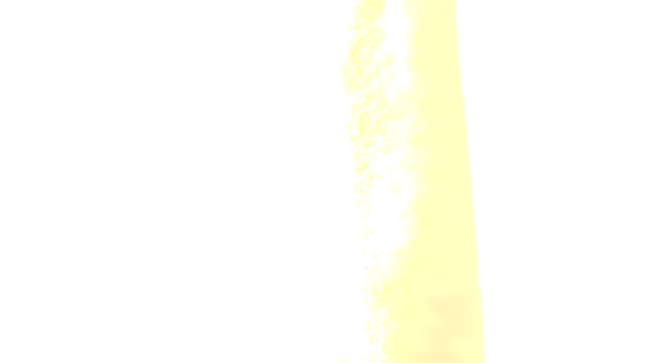 A bright abstract frame shows a yellow wood-like vertical strip near the center-right surrounded by white overexposure, with no visible people.