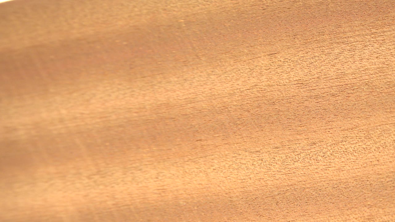 Tan striated surface with a darker blurred band near the top.