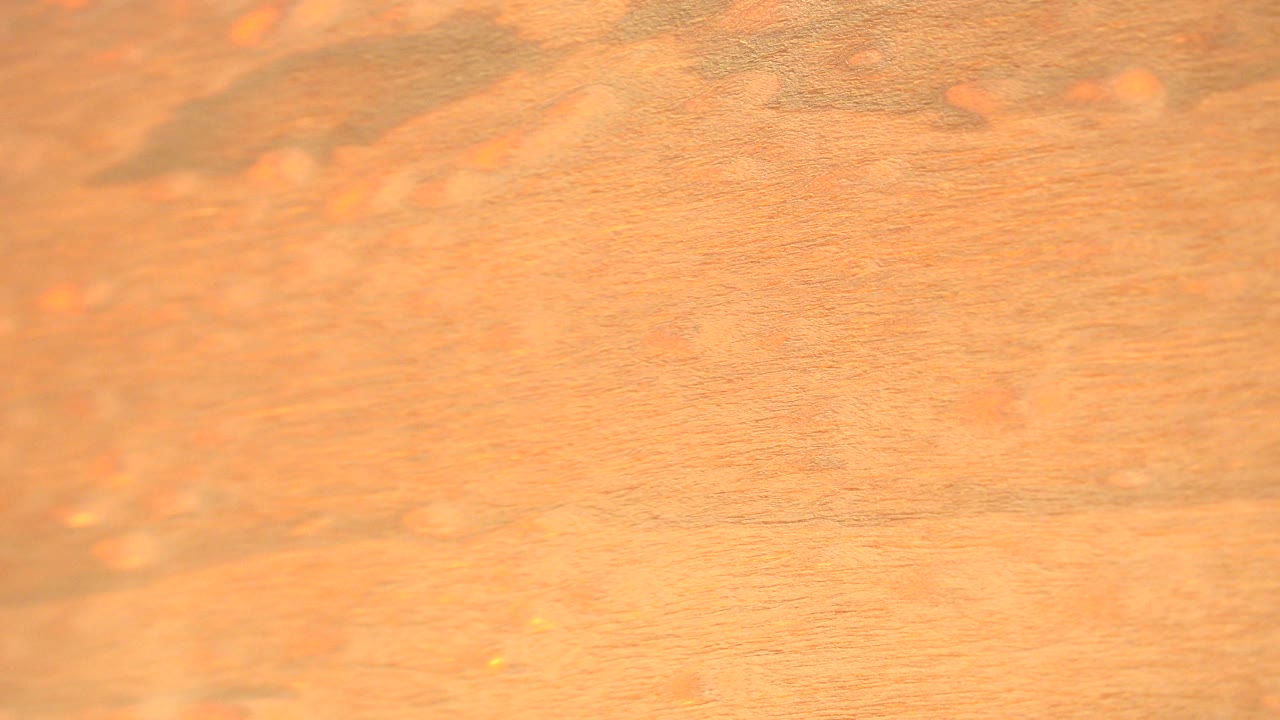 Softly blurred orange wooden board surface in the Westminster, Colorado footage, with diffuse light and no visible people.