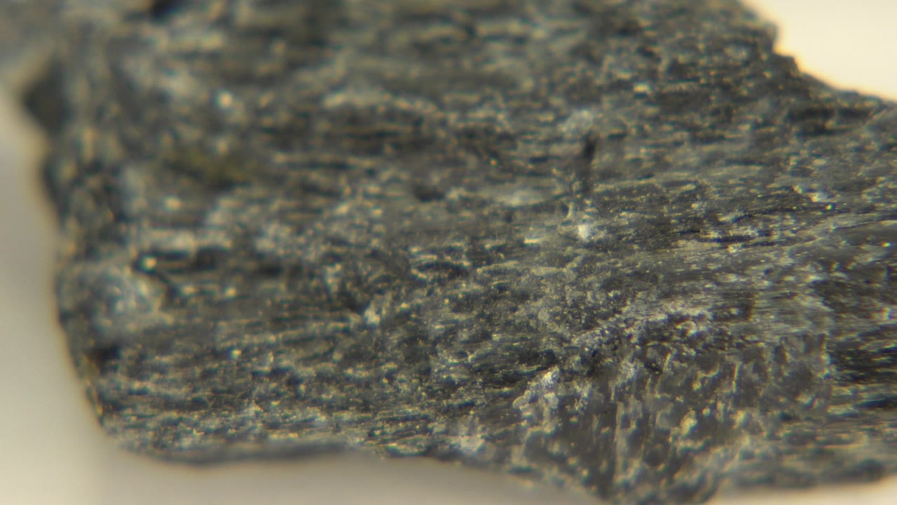 The dark fragment remains centered in a shallow-focus close-up on the pale floor in Westminster, Colorado, with no visible people.