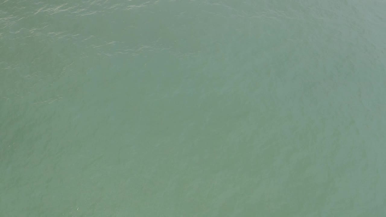 Overhead frame of green coastal water in Baja California Sur, Mexico, with soft tonal bands, light surface streaks, and no visible people.