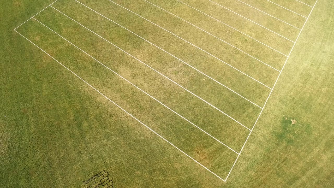Marked grassy field seen from directly above.