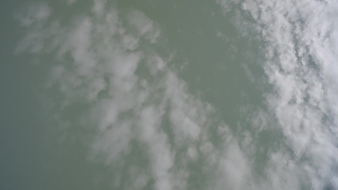 Overhead green water surface with pale ripples
