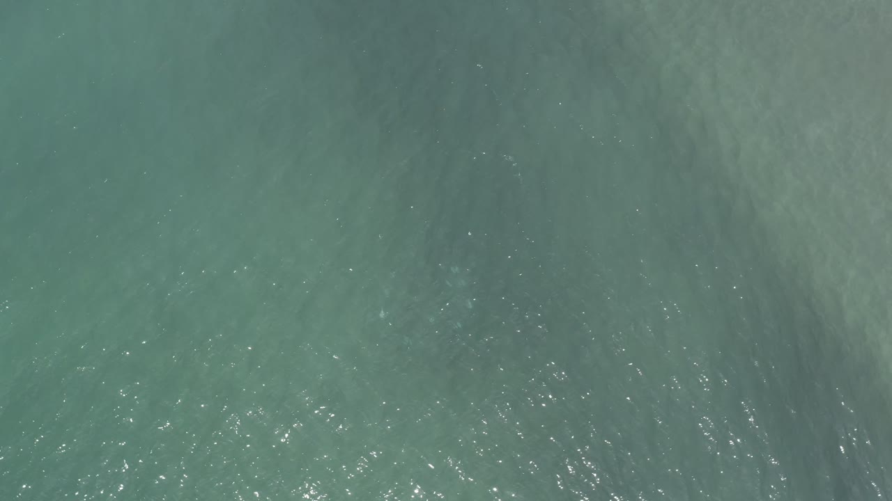 Green crystalline seawater in Los Cabos, Mexico, fills the frame with faint wave streaks and no visible people.