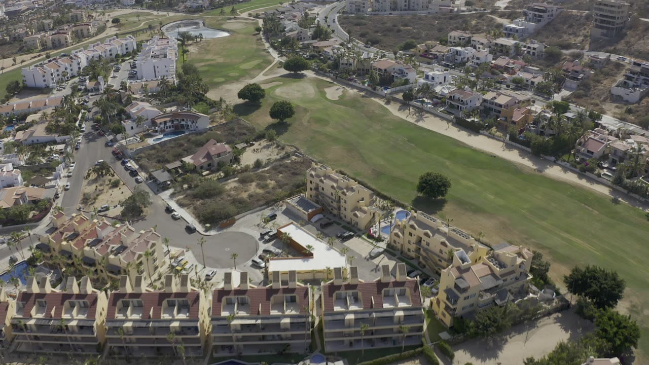 Golf course and residential streets seen from above