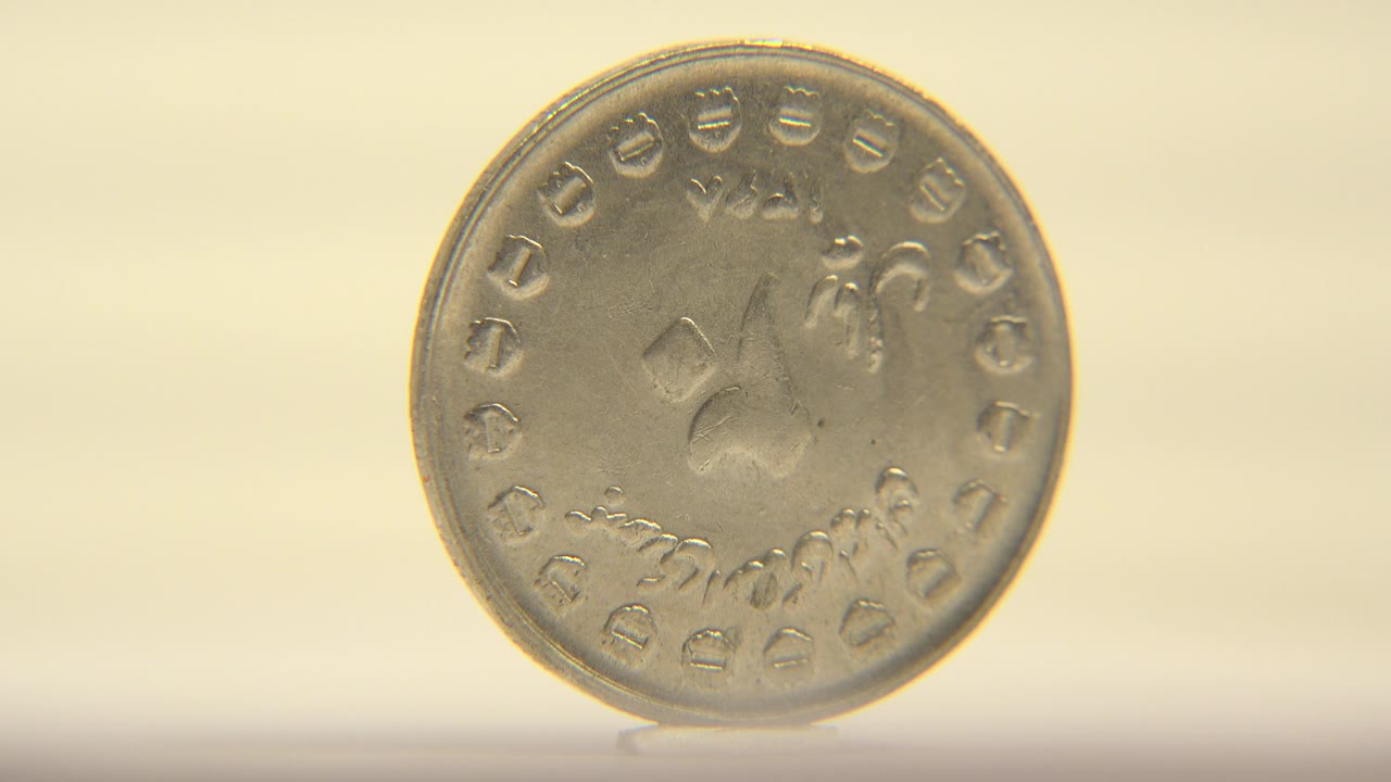 Silver coin shown nearly face-on with a horse-like relief design on a cream surface, softly lit, with no visible people.