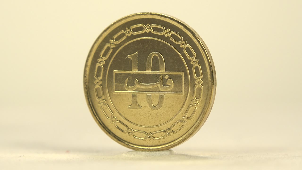 Gold coin front view with 10 marking