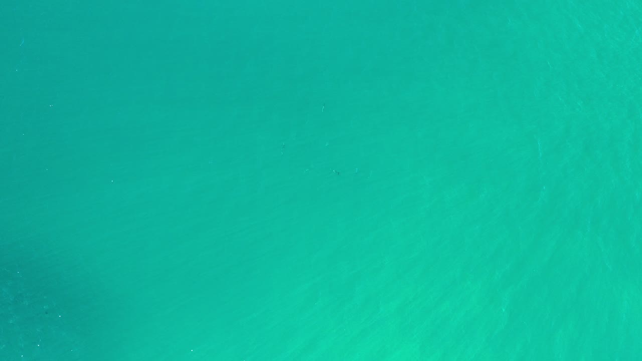 Top-down aerial view of turquoise green seawater in Los Cabos, Mexico, with subtle darker patches and no visible people.
