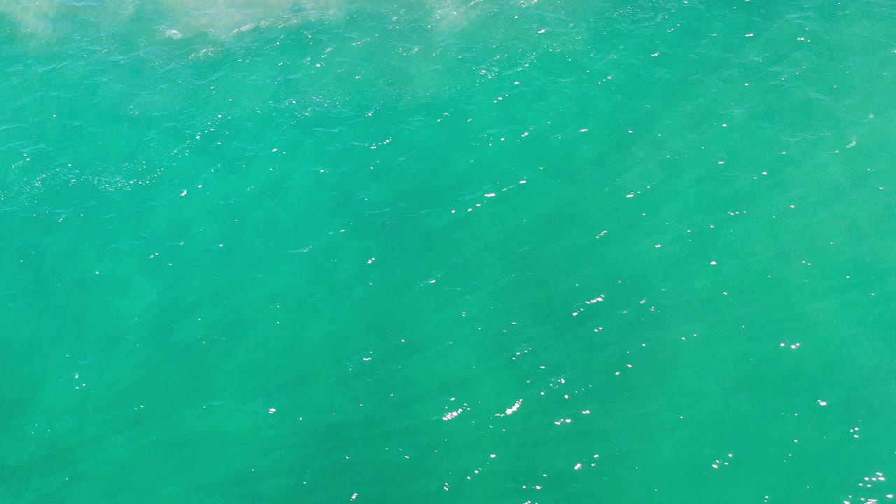 Top-down green ocean water with small white highlights.
