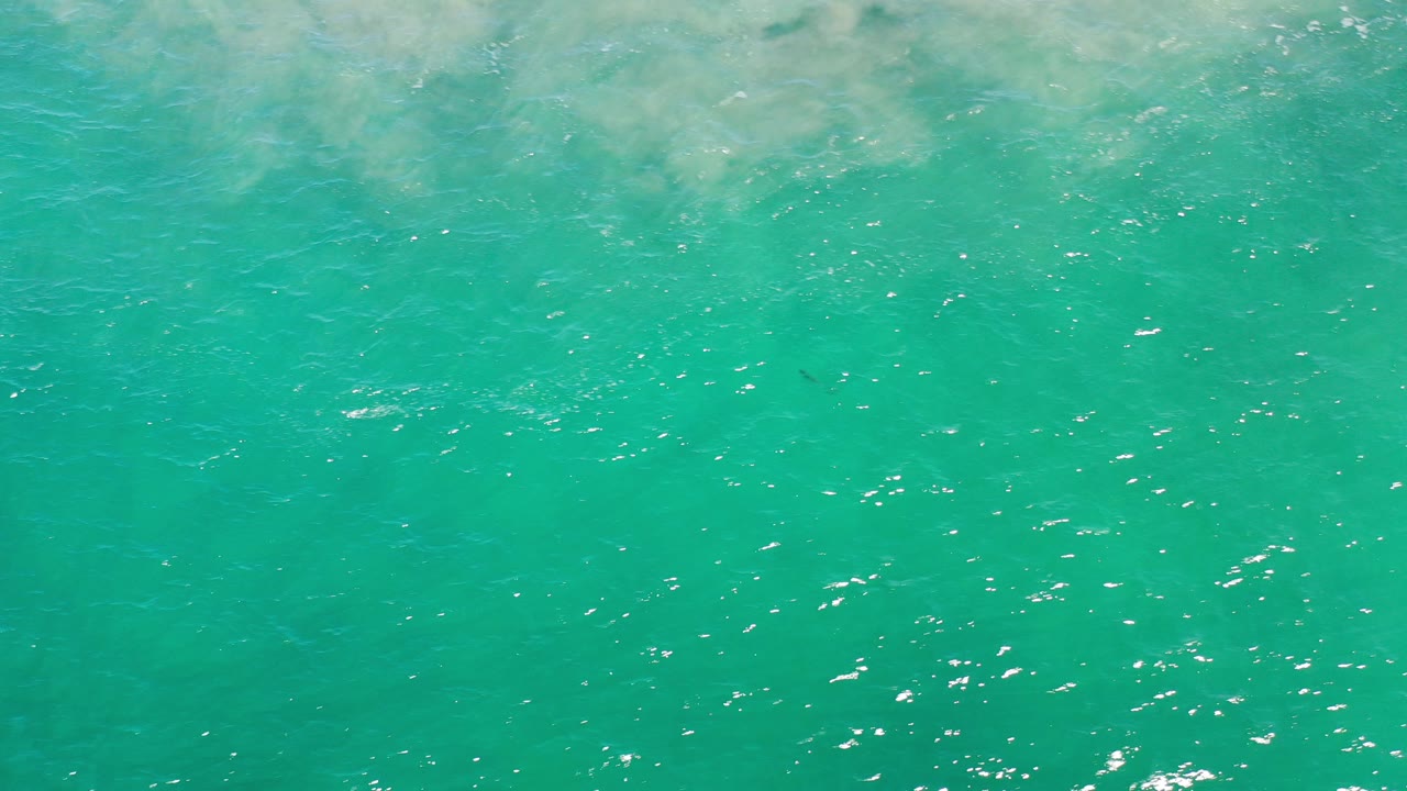 Turquoise ocean water with pale surf wash near the top edge.