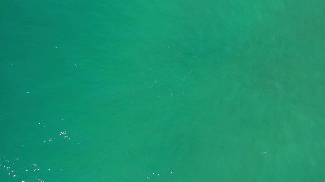 Clear turquoise water with soft darker patches.