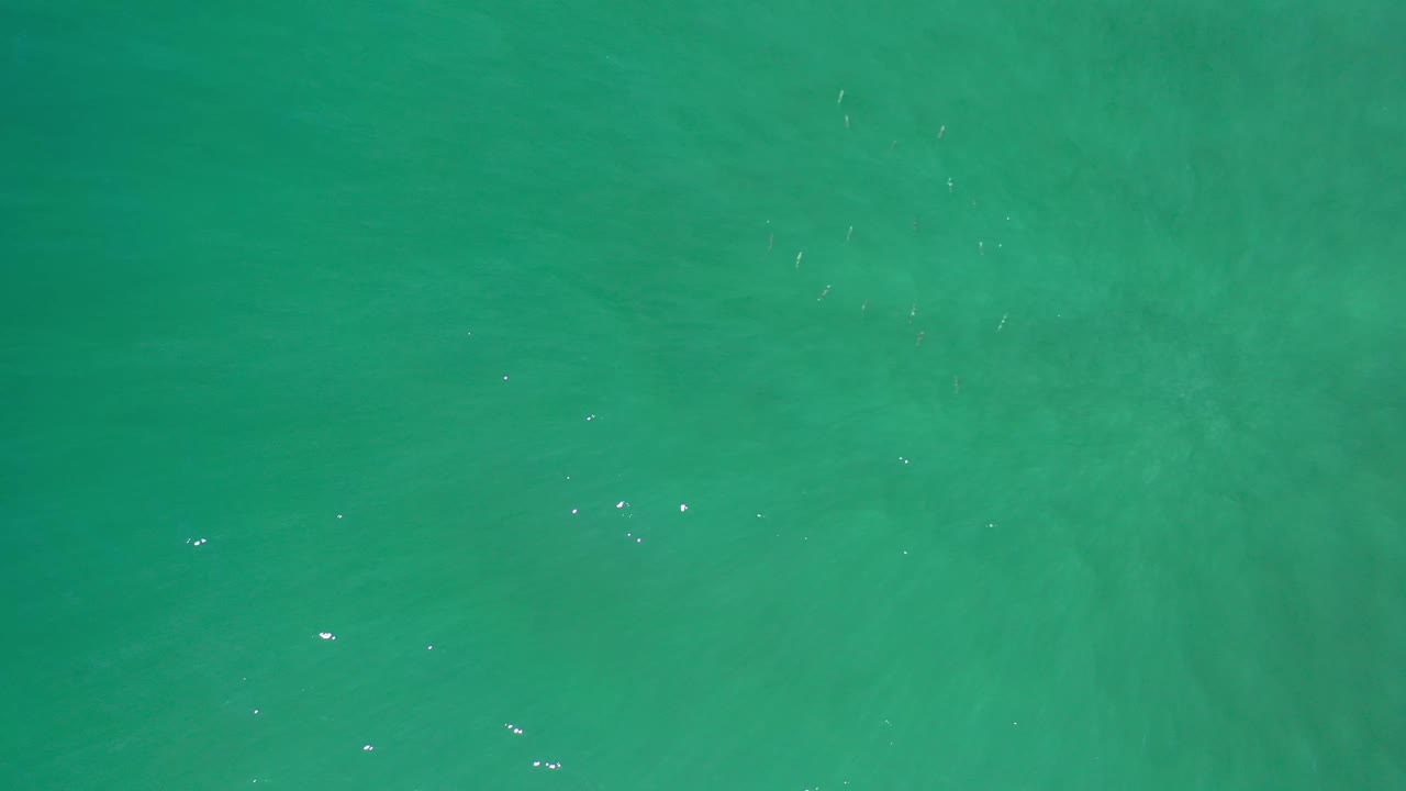 Aqua water fills the frame in Los Cabos, Mexico, with scattered sun glints and faint darker patches below the surface, with no visible people.