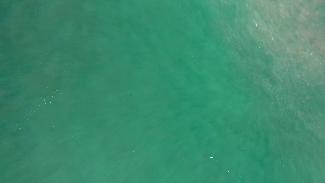 A later view of the Los Cabos water surface shows tiny white ripple points against a smooth green field, with no visible people.