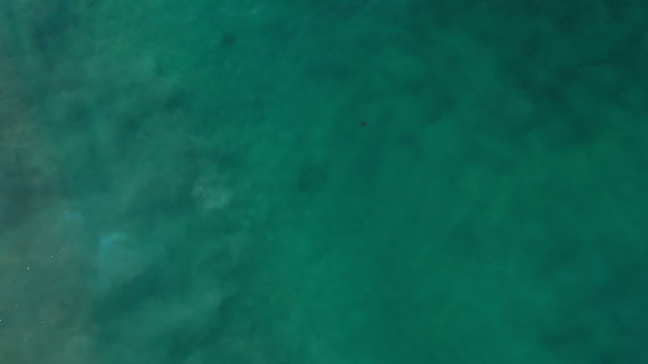 Blue-green water texture with darker patches.