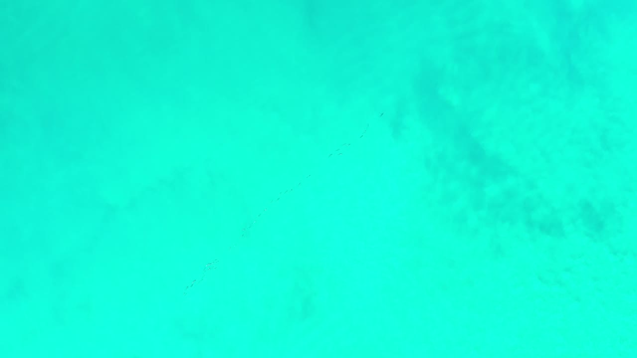 Turquoise-green ocean water filling the frame from above.