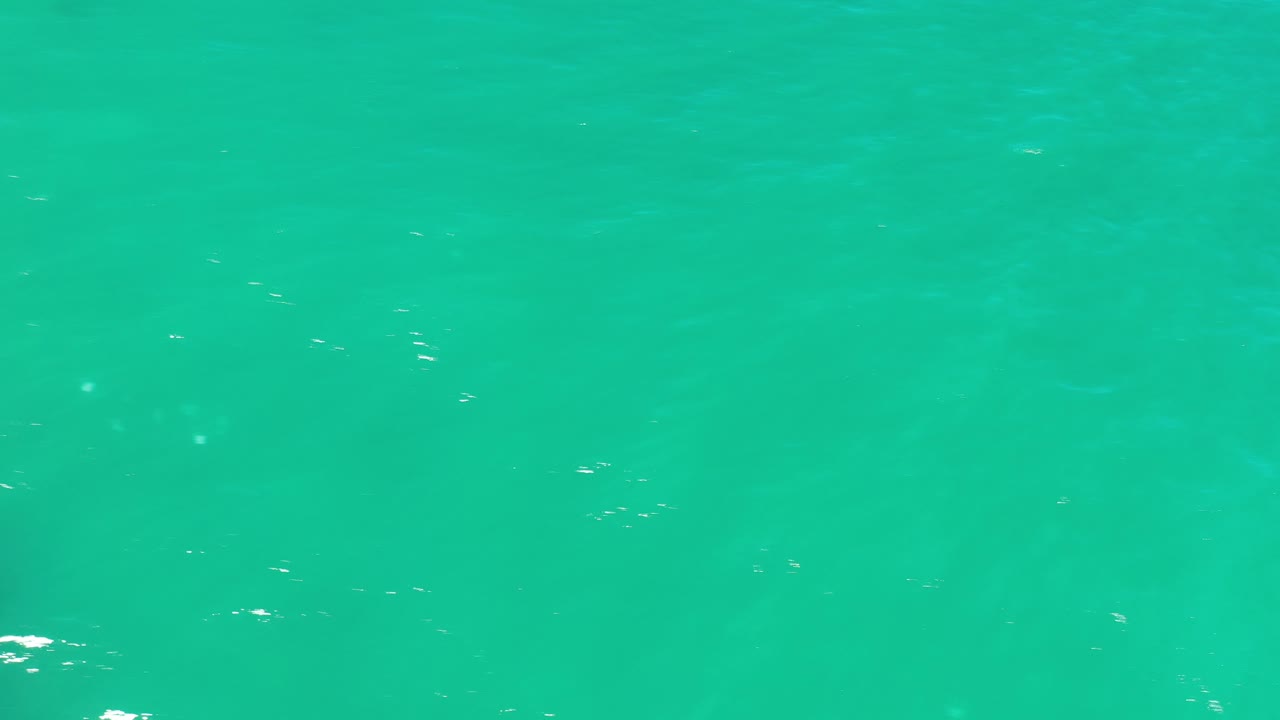 Turquoise ocean surface with light ripples across the frame.