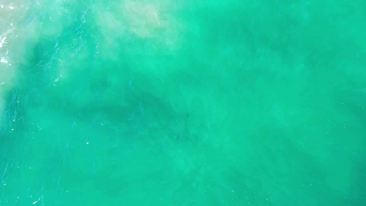 Overhead green ocean water with pale cloudy surf texture.