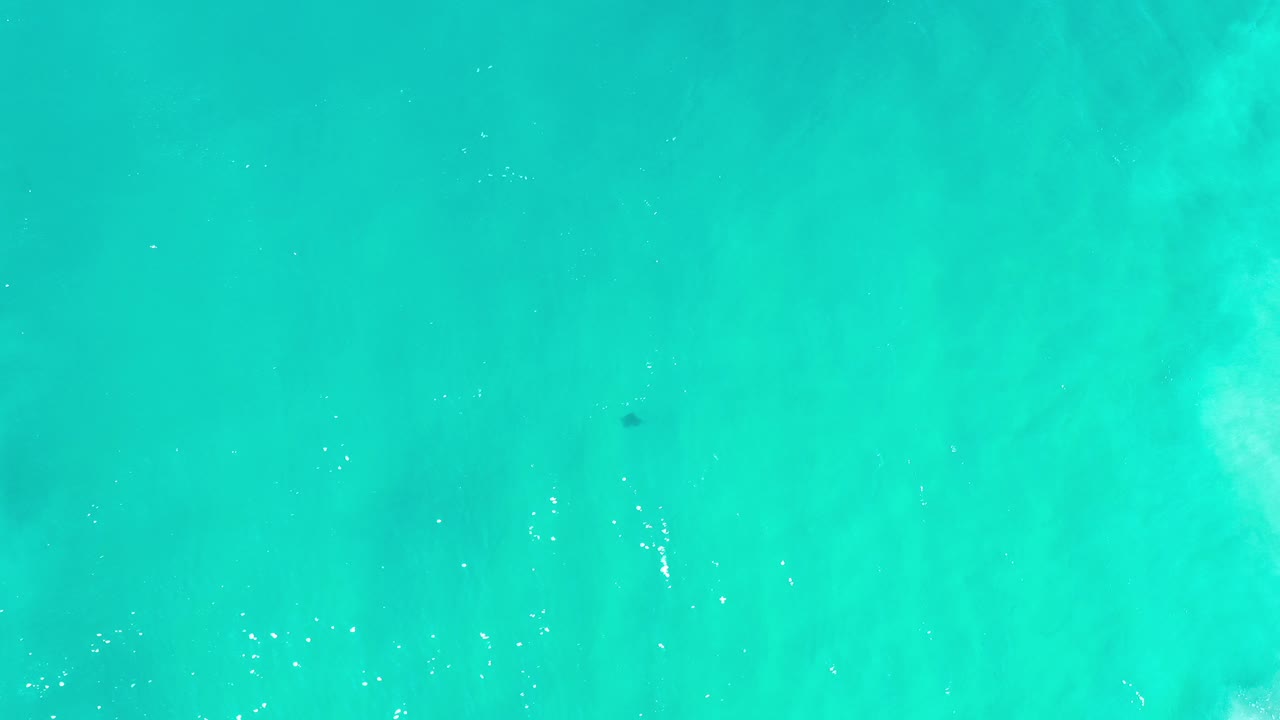 Overhead view of green-turquoise ocean water in Los Cabos, Mexico, with faint white foam flecks and no visible people.