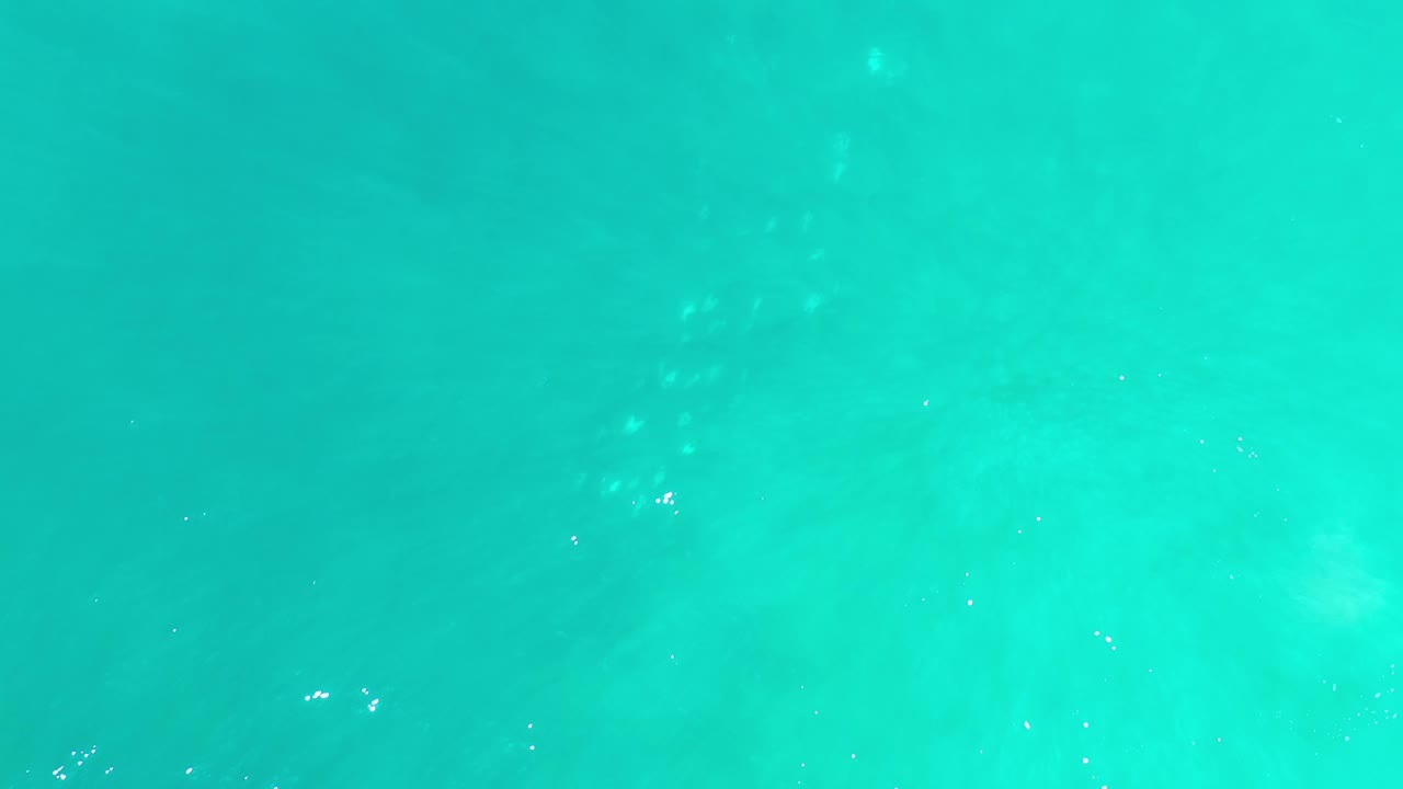 Bright green-blue seawater fills the Los Cabos frame, with small white highlights on the surface and no visible people or structures.