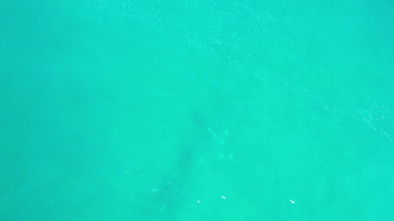 Deep turquoise ocean surface with small bright flecks