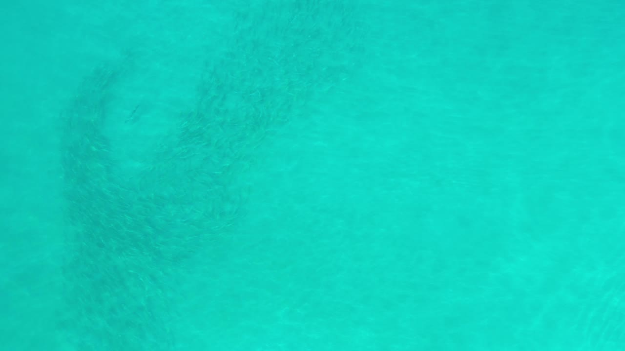 Turquoise surface water with muted submerged shapes