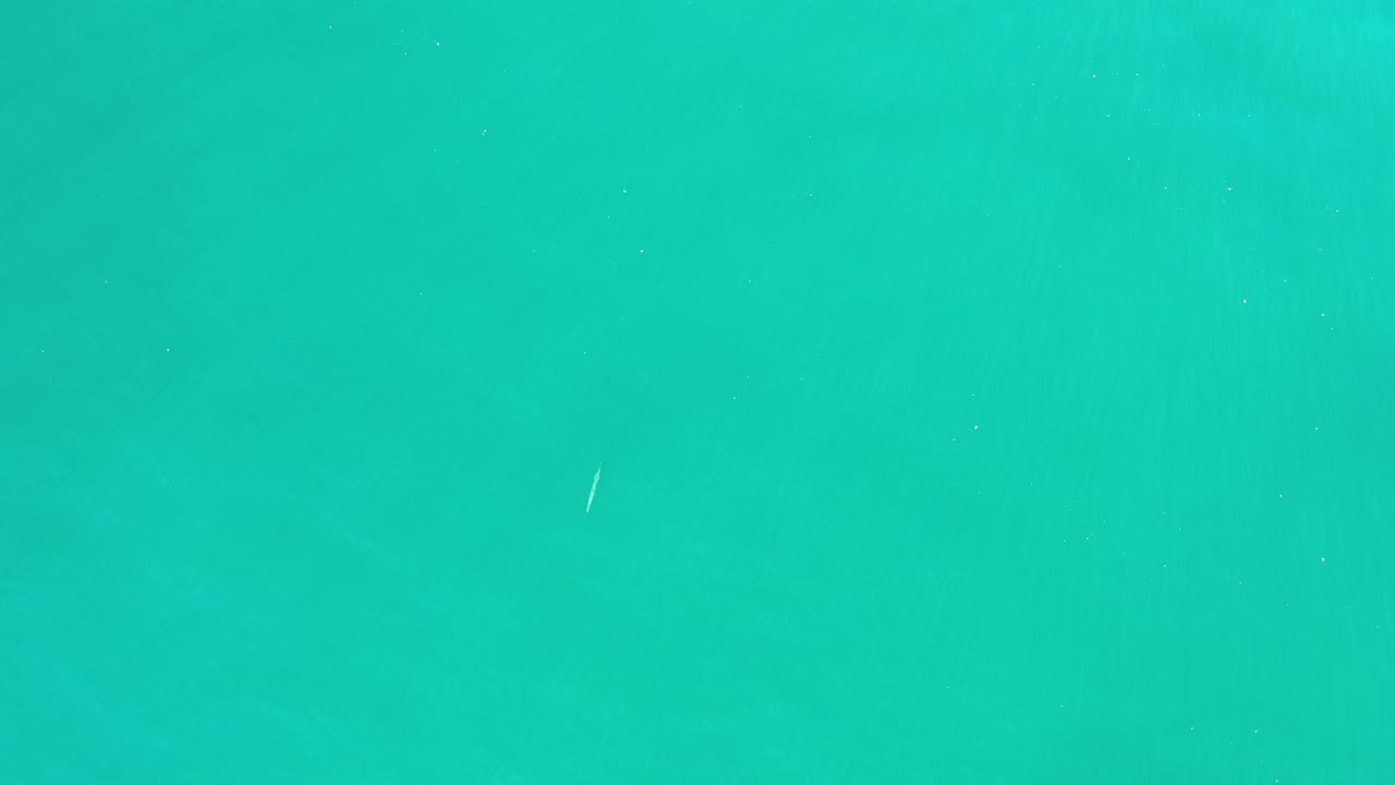 At one second, the Los Cabos underwater view remains mostly open turquoise water with several tiny pale fish-like marks and no visible people.