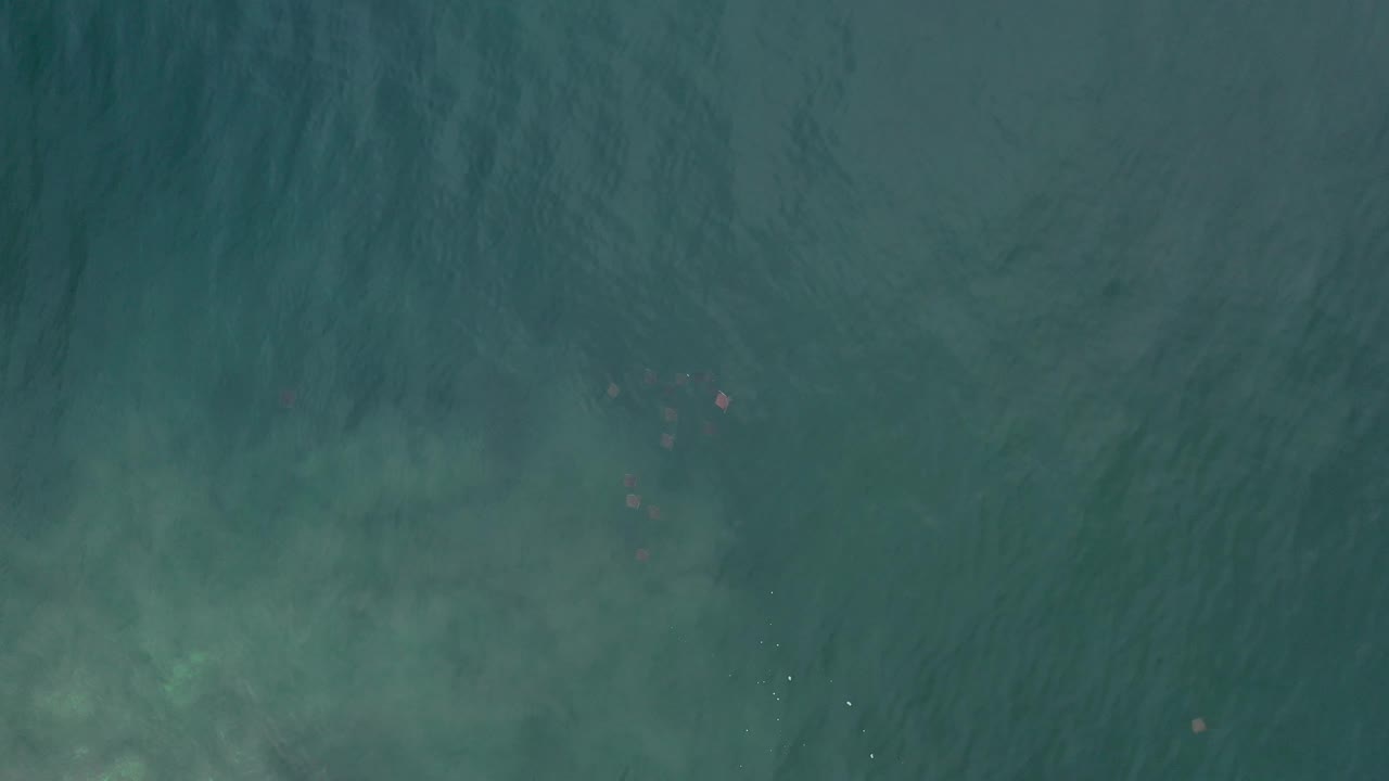 Muted ocean water with a cloudy patch beneath the surface.