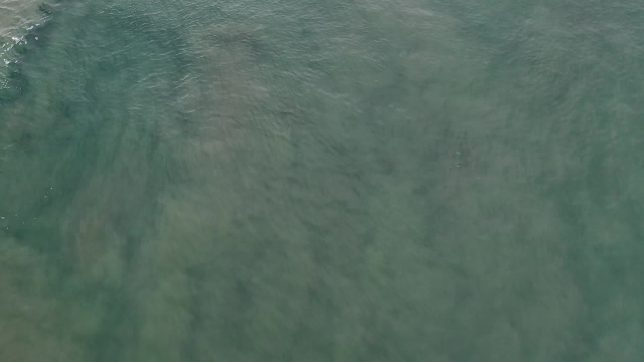 Overhead shallow sea with darker underwater patch