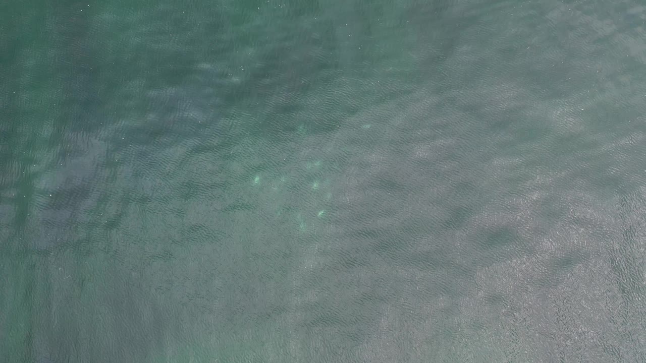Green-blue ocean water in Los Cabos, Mexico, fills the frame with silver ripple highlights, a darker central underwater patch, and no visible people.