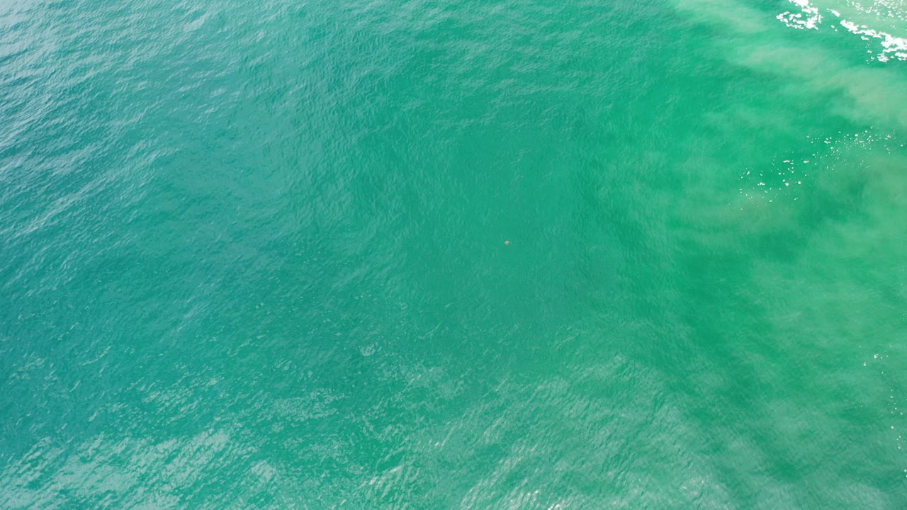 Green ocean surface with pale underwater patches