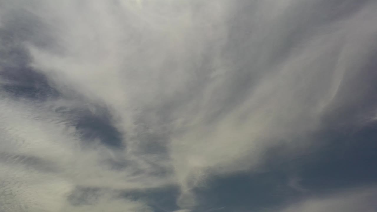 Wispy cloud cover with blue gaps