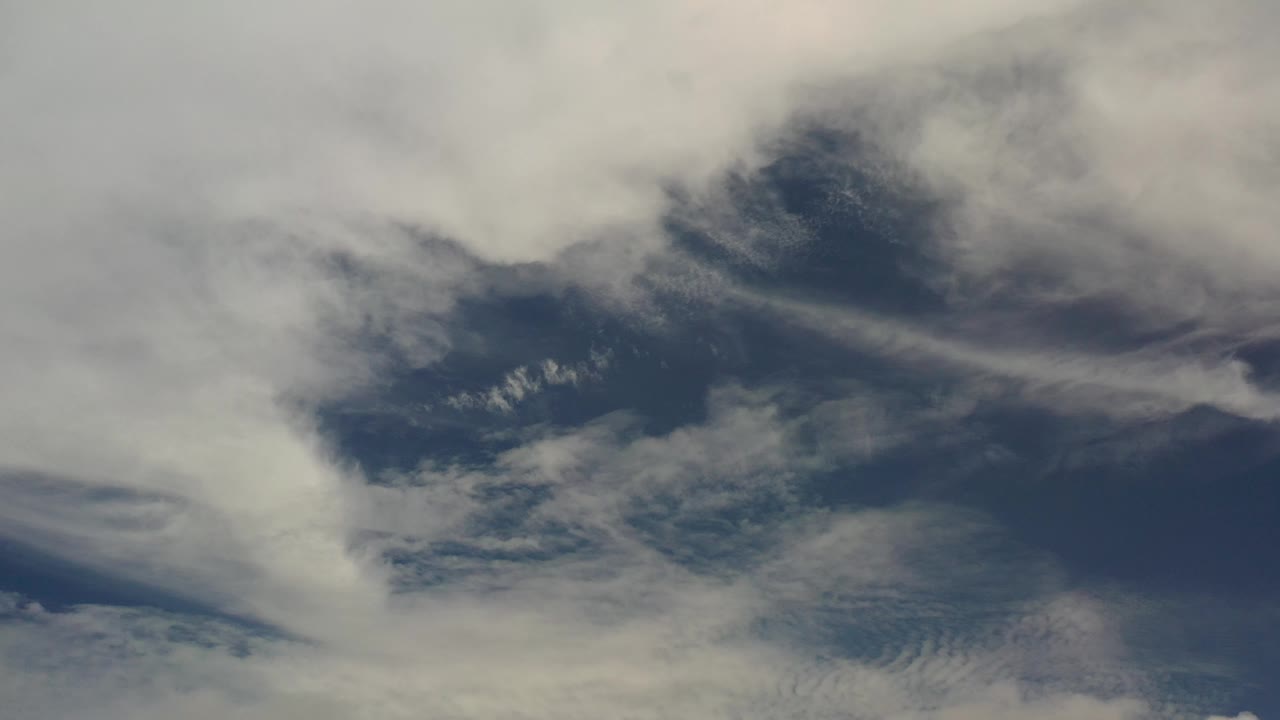 Cloud opening with deep blue sky