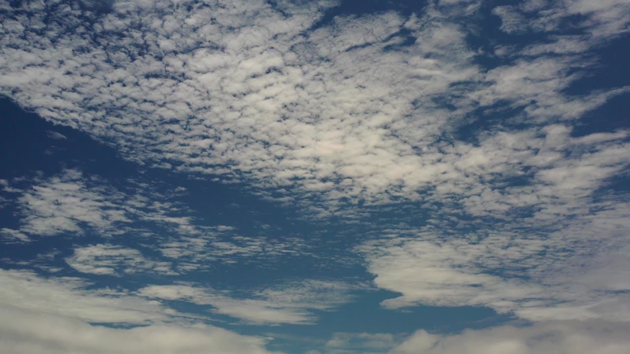 Opening frame of the Los Cabos, Mexico clip showing blue sky under mottled white and gray clouds, with no visible people.