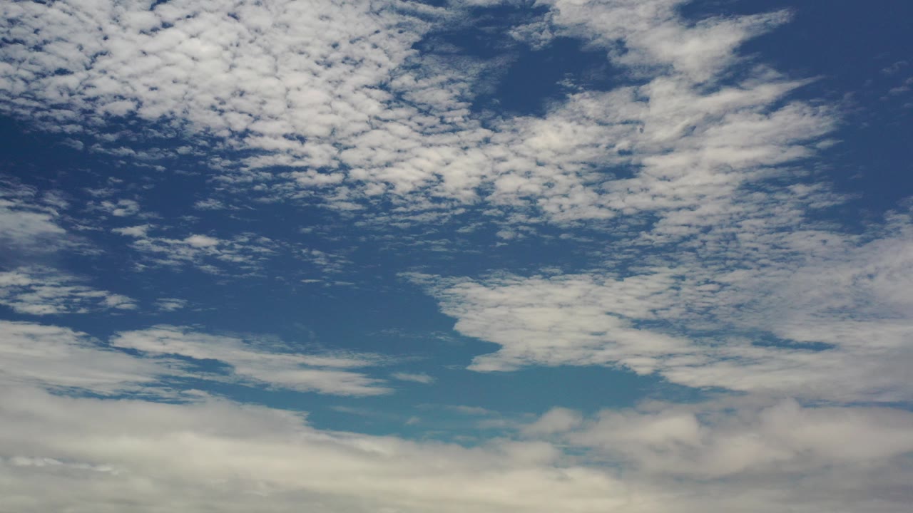 Blue sky over Los Cabos, Mexico with scattered white cloud patches and no visible people at the start of the clip.