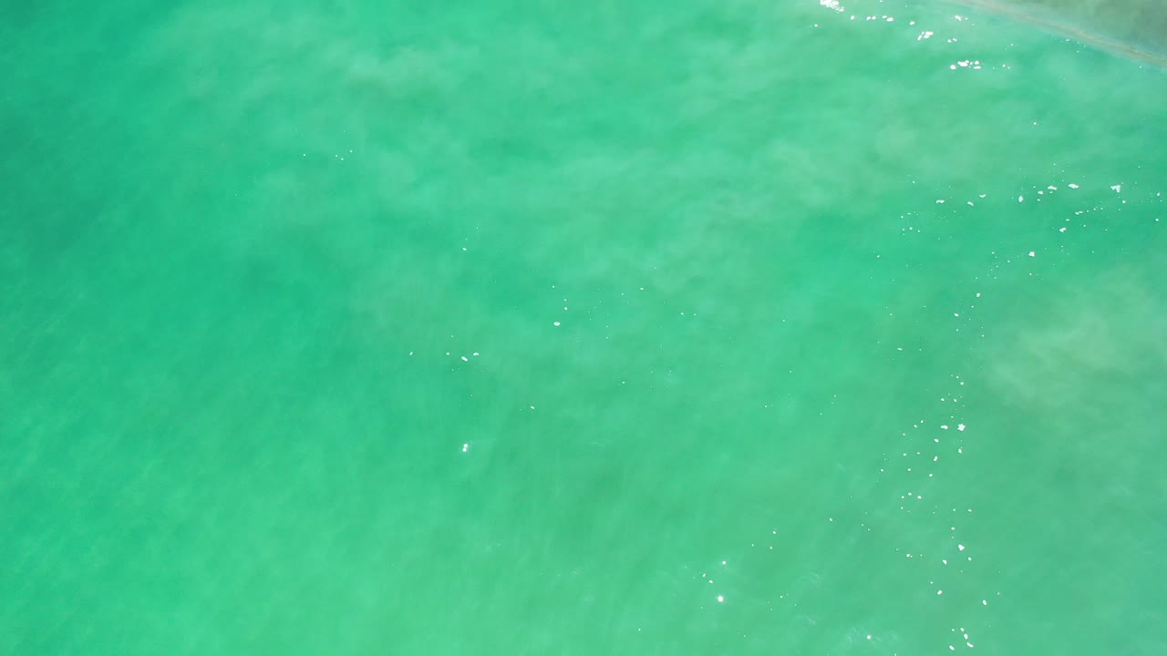 Green ocean water in Los Cabos fills the frame with soft foam wisps and small bright reflections, with no visible people.
