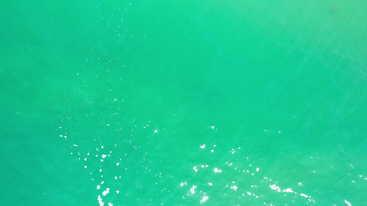 Overhead Los Cabos water frame with turquoise-green color, scattered white surface sparkles, faint underwater texture, and no visible people.