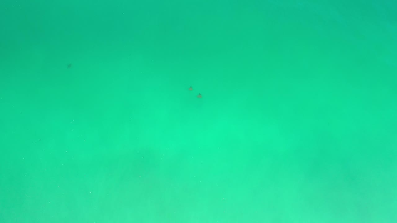 Bright turquoise water with subtle darker patches