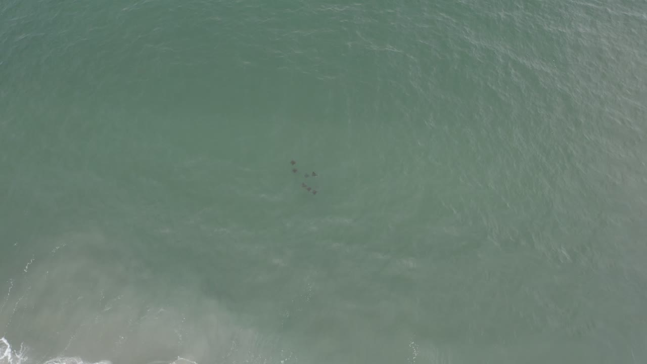 Overhead Los Cabos ocean frame with muted green water, faint submerged wave streaks, and no visible people.