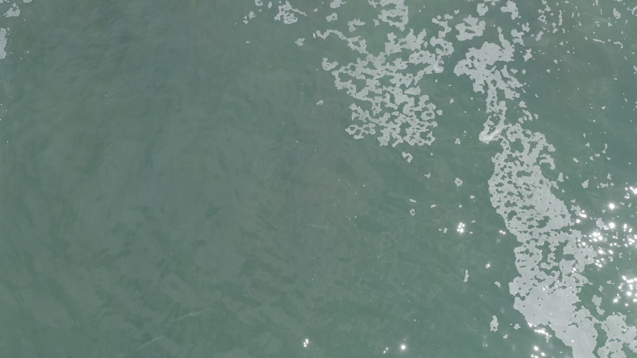 Gray ocean water with white foam near the right side