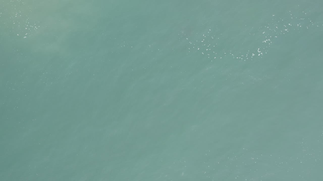 Turquoise ocean surface with small sun glints.