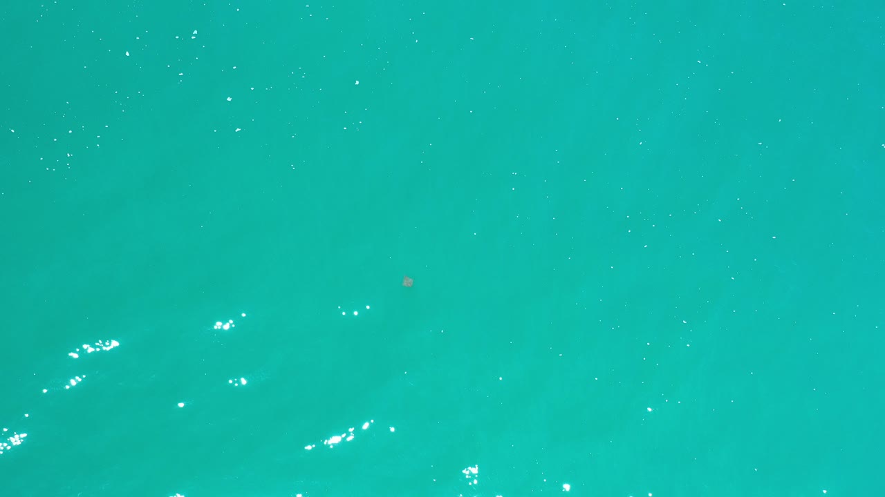 Turquoise sea water in Los Cabos, Mexico fills the frame with small ripples, faint darker patches below the surface, bright sun reflections, and no visible people.
