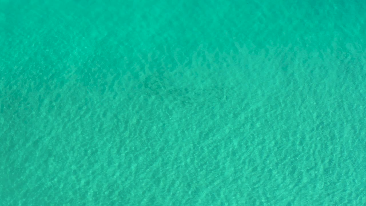 Opening frame of turquoise water in Los Cabos Mexico, filling the view with fine sunlit ripples and no visible people.