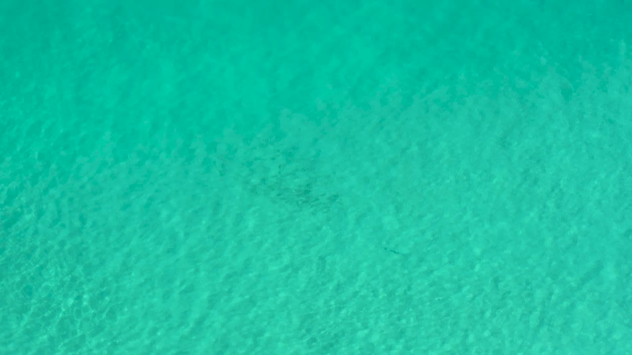 Turquoise Los Cabos water shows soft surface movement and faint darker patches under the water, with no visible people.