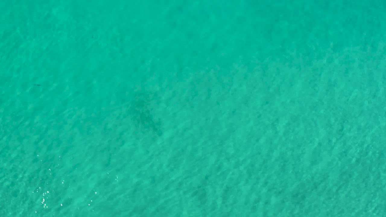 Turquoise shallow water with soft current lines and sandy texture.