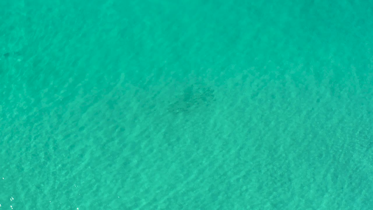 Turquoise Los Cabos ocean water fills the frame, with small sunlight glints on the rippled surface and no visible people.
