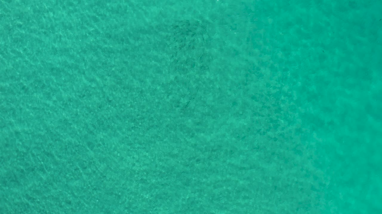 Aerial-style frame of shallow blue-green water in Los Cabos, Mexico, with ripples crossing the surface and no visible people, boats, buildings, or shore.